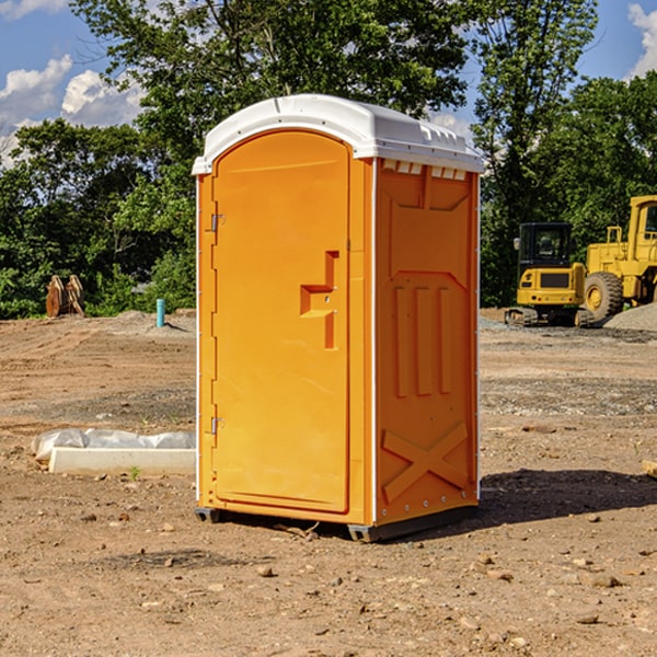 how often are the portable restrooms cleaned and serviced during a rental period in Apple Canyon Lake